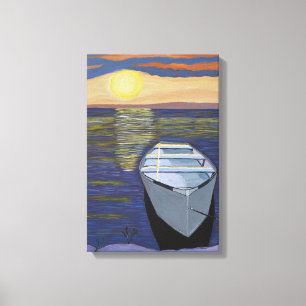 Boat by Shore Canvas Art