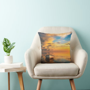 BOAT CALM EVENING CLOUDS CUSHION