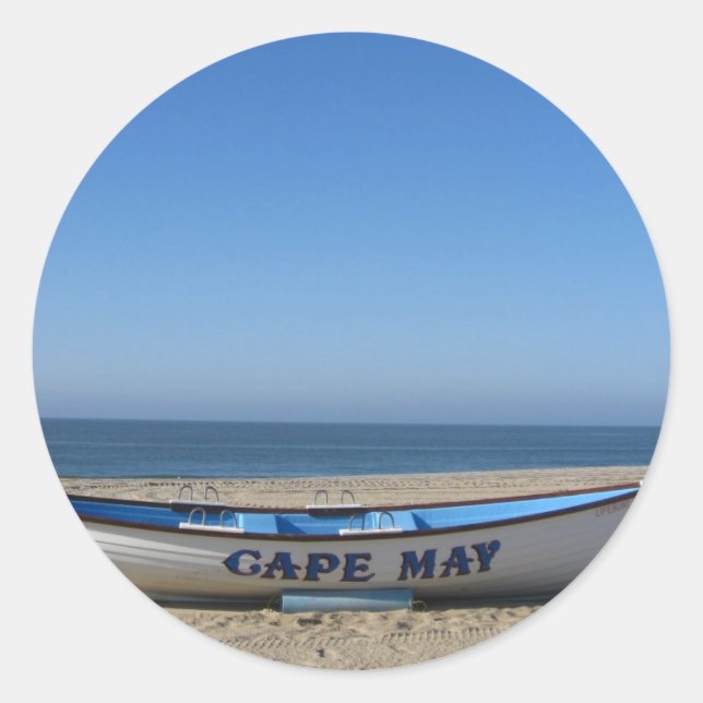 Boat * Cape May, NJ Classic Round Sticker (Front)