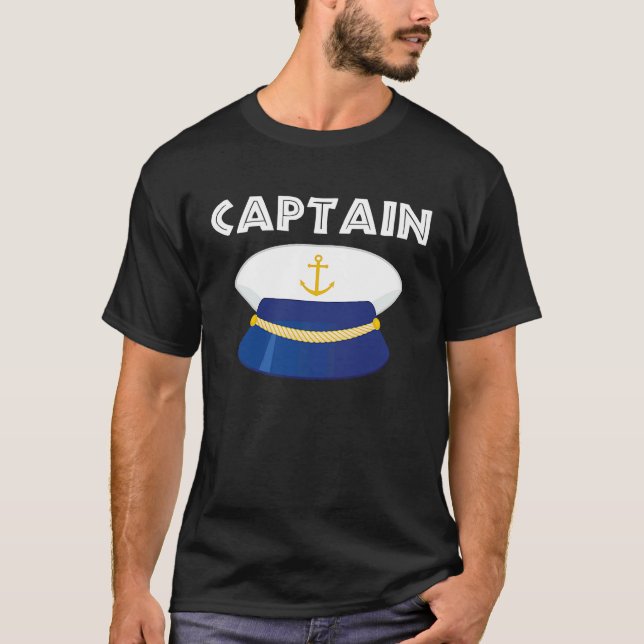 Boat Captain Clothing For Men  Boat Captains Hat T-Shirt (Front)