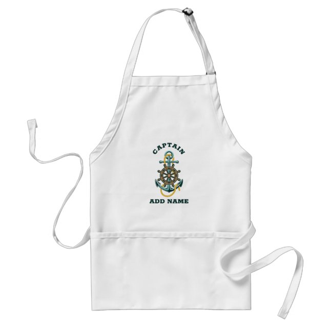 Boat Captain Custom Name Anchor BBQ Standard Apron (Front)