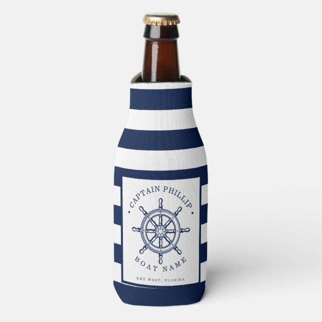 Boat Captain Customised Bottle Cooler (Bottle Front)