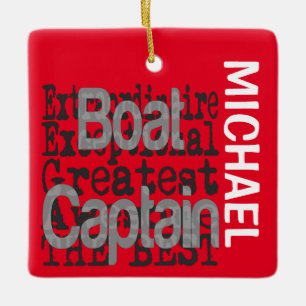 Boat Captain Extraordinaire CUSTOM Ceramic Ornament