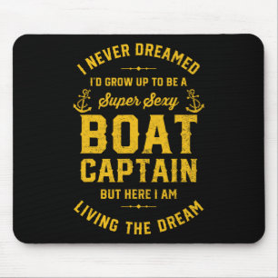 Boat Captain Family Apparel Adult Uni Black Cotton Mouse Mat