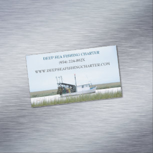 Boat Captain Fishing Charter  Magnetic Business Card