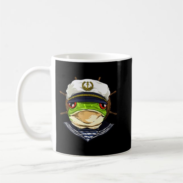 Boat Captain Frog Boat Lover Boat Owners Sailor Fr Coffee Mug (Left)