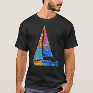 Boat Captain Graphic Sail Boat Motor Boat Captain T-Shirt