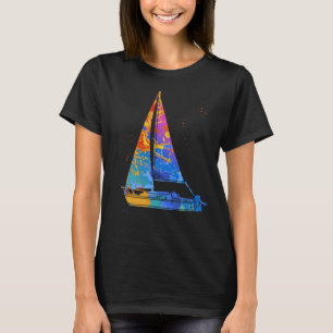 Boat Captain Graphic Sail Boat Motor Boat Captain T-Shirt