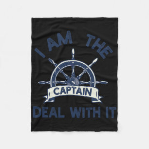 Boat Captain Men Women Funny Boating Sailing Ponto Fleece Blanket