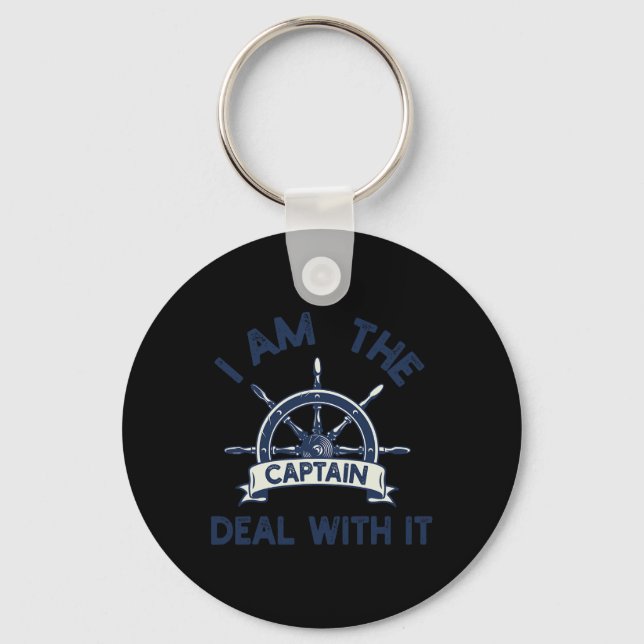Boat Captain Men Women Funny Boating Sailing Ponto Key Ring (Front)