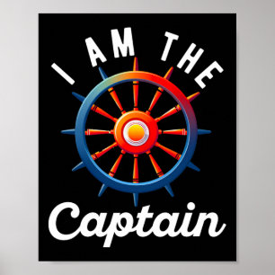 Boat Captain Men Women Funny Boating Sailing Ponto Poster