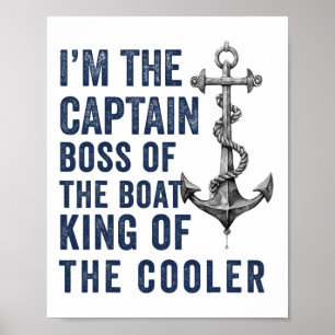 Boat Captain Men Women Funny Boating Sailing Ponto Poster