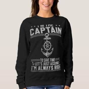 Boat Captain Pontoon Captain Dad Papa Men Father Sweatshirt