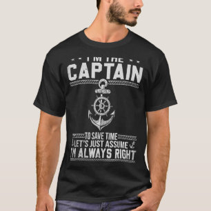 Boat Captain Pontoon Captain Dad Papa Men Father T-Shirt