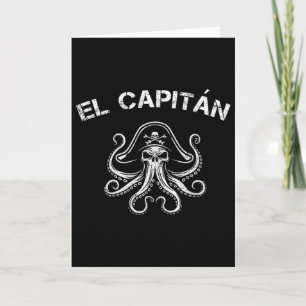 Boat Captain Pontoon Octopus Pirate Nautical Men E Card