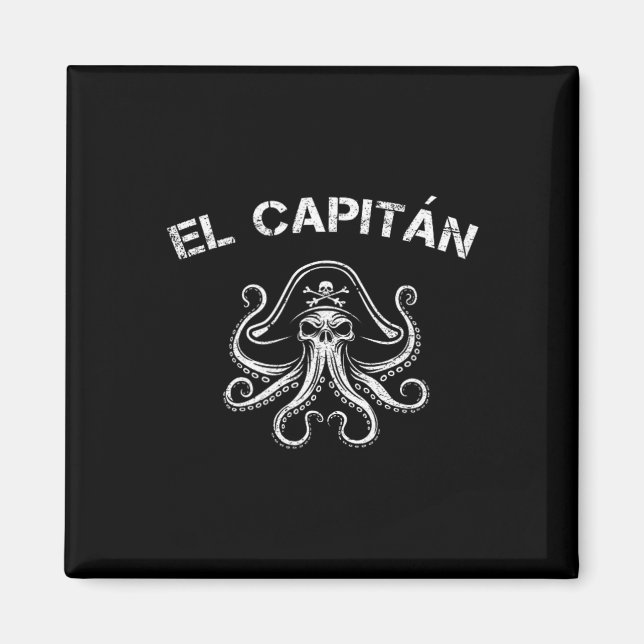 Boat Captain Pontoon Octopus Pirate Nautical Men E Magnet (Front)