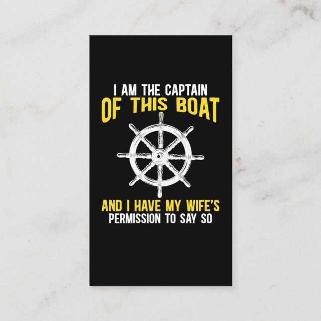 Boat Captain Sailing Skipper Boat Humour Business Card (Front)
