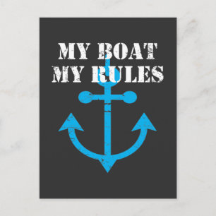 Boat Captain Statement Boating Humour Anchor Postcard