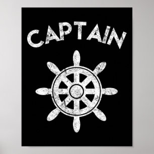 Boat Captain Wheel Sailboat Boating Sailor Gifts  Poster