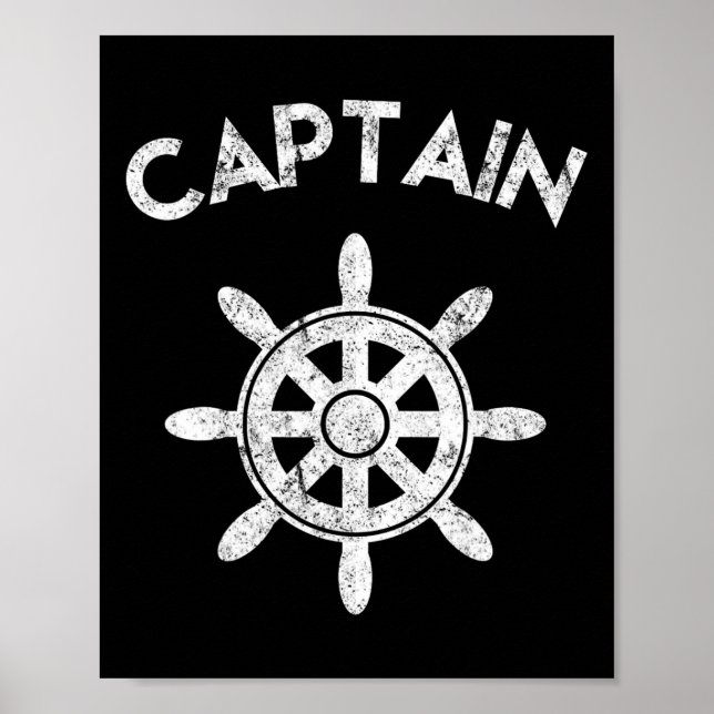 Boat Captain Wheel Sailboat Boating Sailor Gifts  Poster (Front)