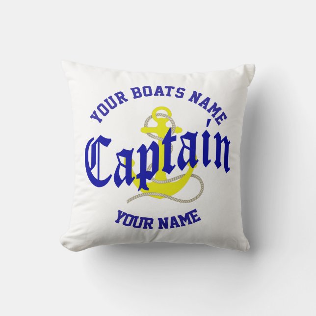 Boat Captain with anchor Cushion (Front)