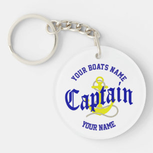 Boat captains anchor design key ring