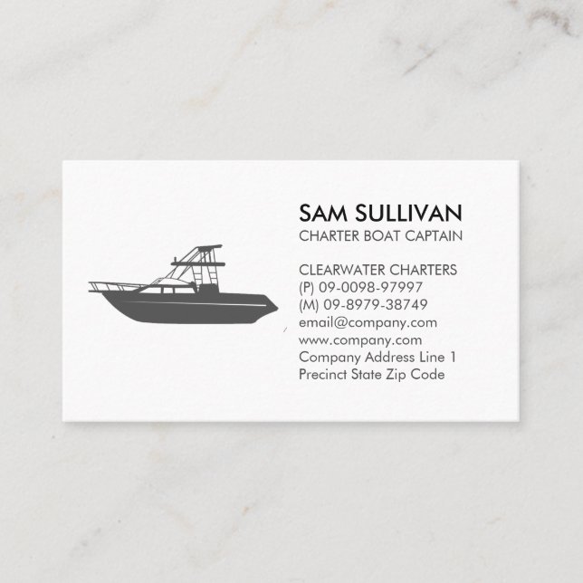 Boat Charter Fishing Business Card (Front)