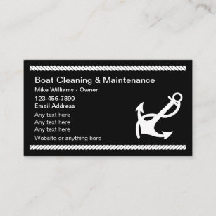 Boat Cleaning And Maintenance Business Card