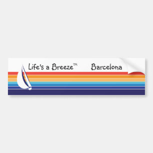 Boat Color Square_Life's a Breeze™_Barcelona Bumper Sticker