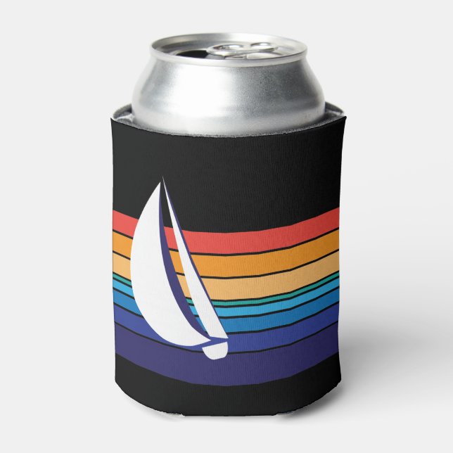 Boat Colour Square_horizontal hues_custom designed Can Cooler (Can Front)