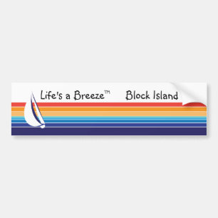 Boat Colour Square_Life's a Breeze™_Block Island Bumper Sticker