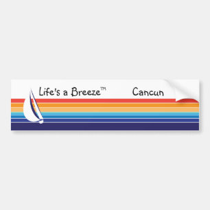 Boat Colour Square_Life's a Breeze™_Cancun Bumper Sticker