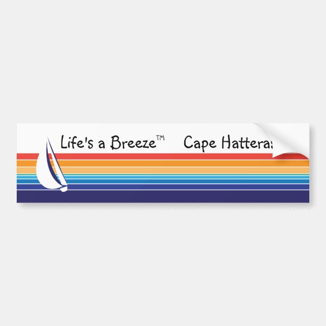 Boat Colour Square_Life's a Breeze™_Cape Hatteras Bumper Sticker (Front)