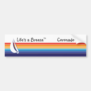 Boat Colour Square_Life's a Breeze™_Coronado Bumper Sticker