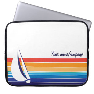 Boat Colour Square_Sail_horizon hues_personalized Laptop Sleeve