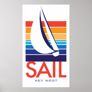 Boat Colour Square_SAIL Key West poster