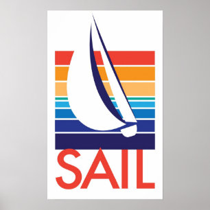Boat Colour Square_SAIL poster