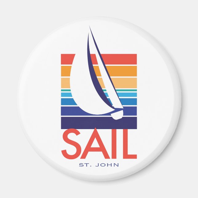 Boat Colour Square_SAIL St. John magnet (Front)