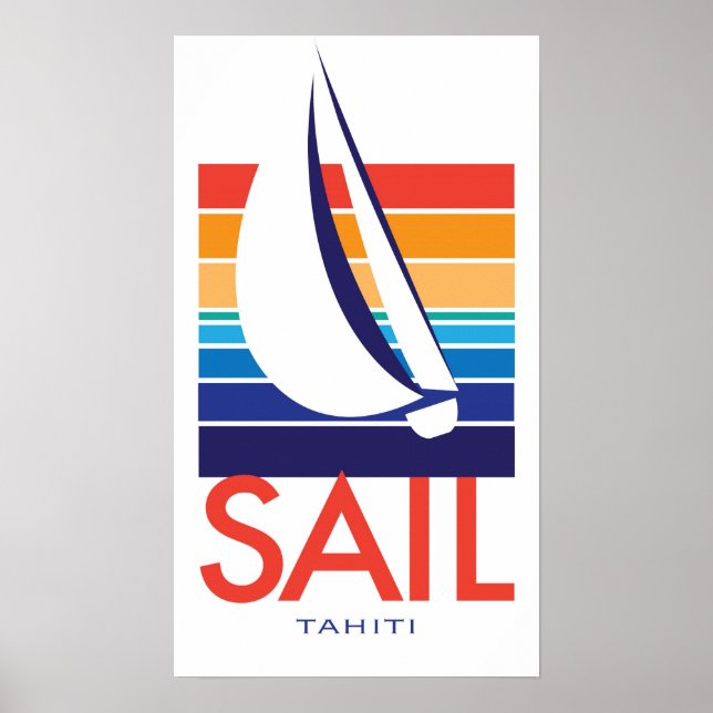 Boat Colour Square_SAIL Tahiti poster (Front)