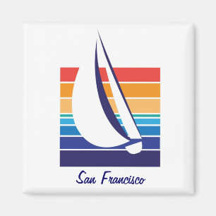Boat Colour Square_San Francisco Magnet