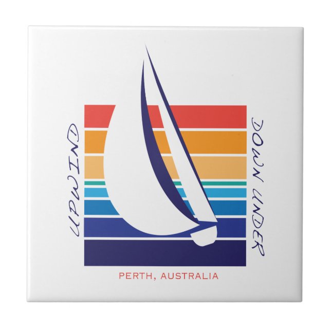 Boat Colour Square_UpDown Perth Memories Tile (Front)