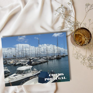 Boat dock in Cascais Portugal, Travel Photography Holiday Postcard
