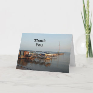Boat Dock Lake Michigan Thank You Card