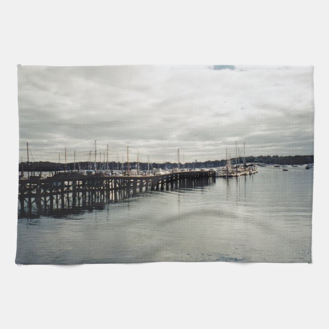 Boat Dock Tea Towel (Horizontal)