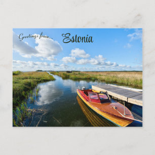 Boat Docked in Muhu Estonia Postcard