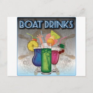Boat Drinks Postcard