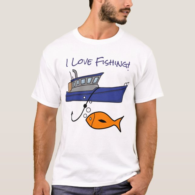 Boat Fishing  Men's Basic T-Shirt (Front)