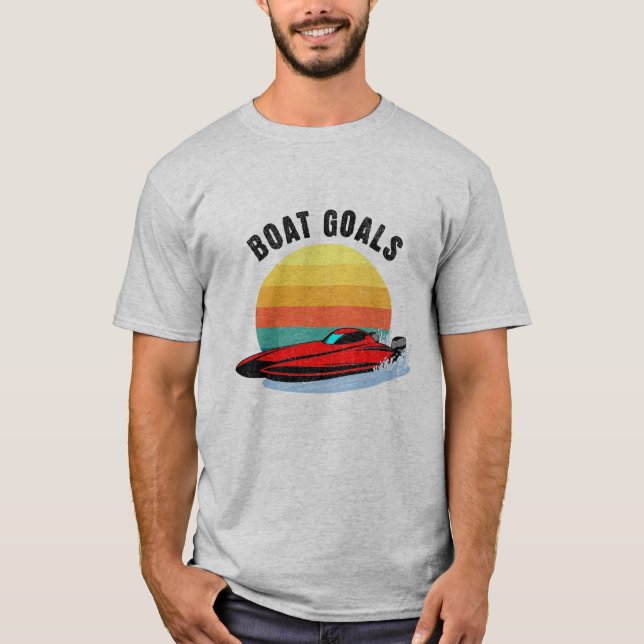 Boat Goals V1... Sunset Boating Shirt (Front)