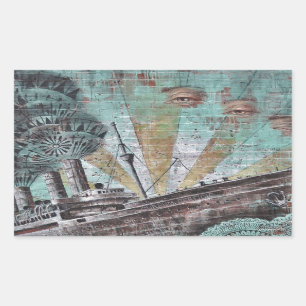 Boat Graffiti Rectangular Sticker