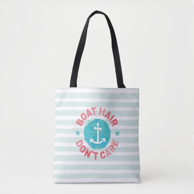 "Boat Hair Don't Care” Tote Bag (Front)